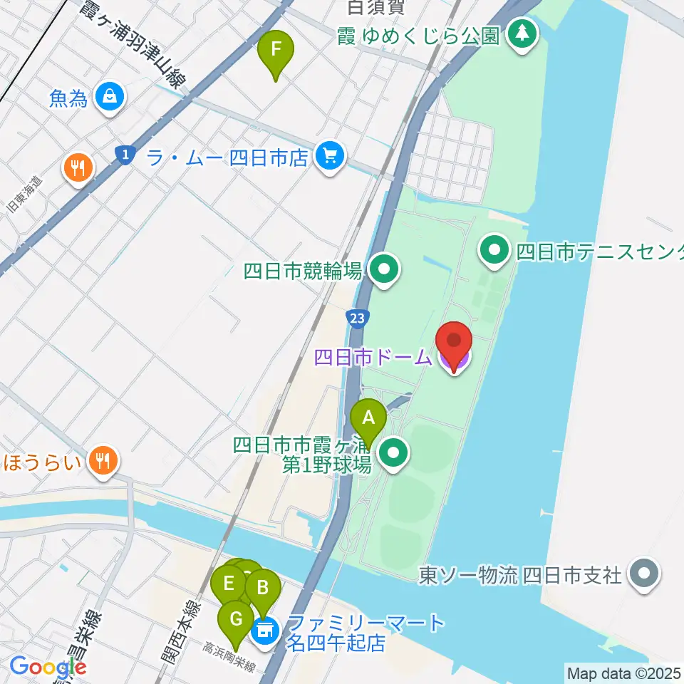 四日市ドーム周辺の駐車場・コインパーキング一覧地図