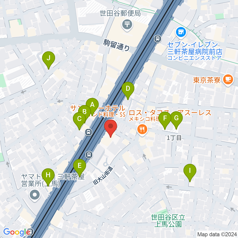 TOKYO BEACH STUDIO三軒茶屋本店周辺の駐車場・コインパーキング一覧地図