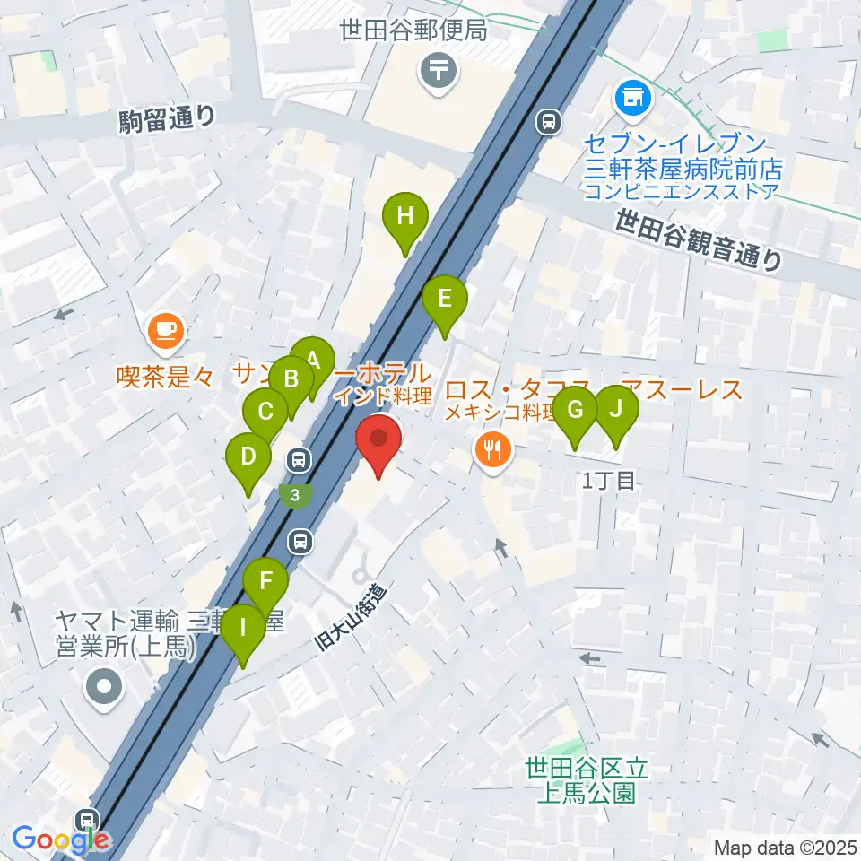 TOKYO BEACH STUDIO三軒茶屋本店周辺の駐車場・コインパーキング一覧地図