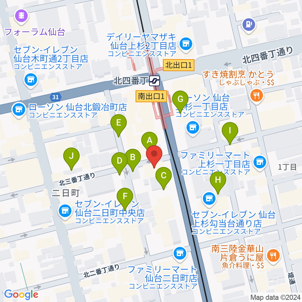 スタジオソルファ周辺の駐車場・コインパーキング一覧地図