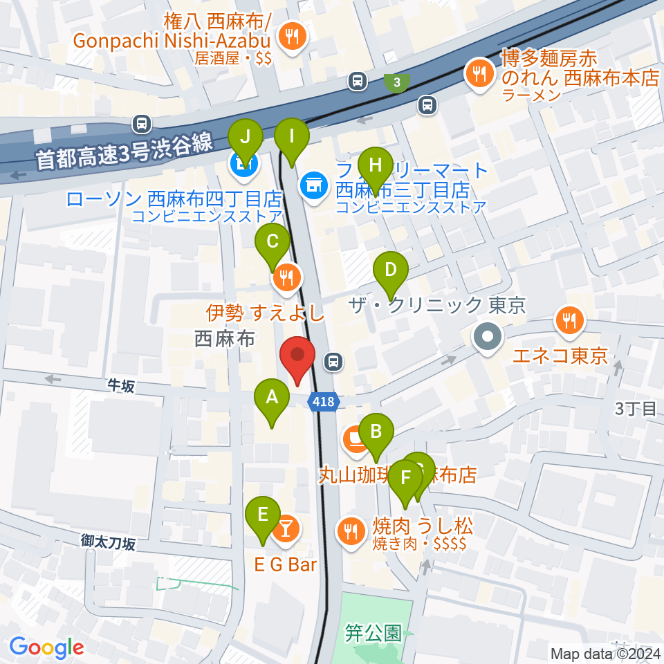 西麻布BAR Jubilee周辺の駐車場・コインパーキング一覧地図