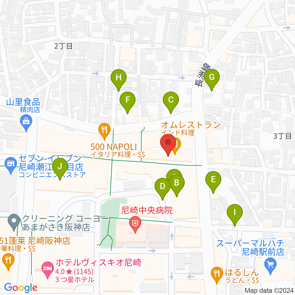 アール・エイチ・ワイ尼崎スタジオ周辺の駐車場・コインパーキング一覧地図