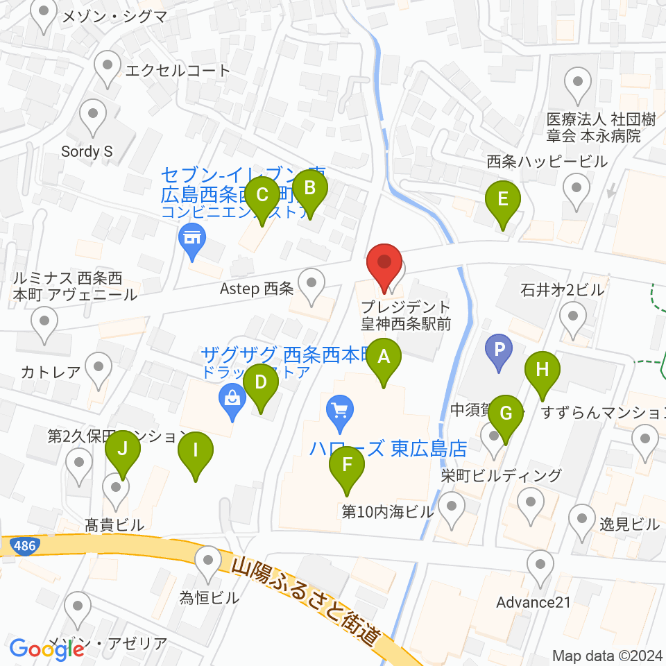 Music Pro Shopセッション西条駅前店周辺の駐車場・コインパーキング一覧地図