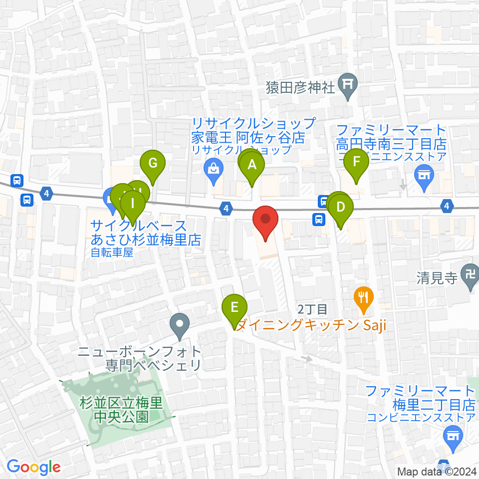 レコーディング.com周辺の駐車場・コインパーキング一覧地図