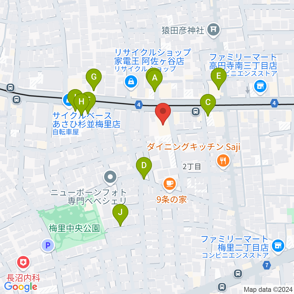 レコーディング.com周辺の駐車場・コインパーキング一覧地図