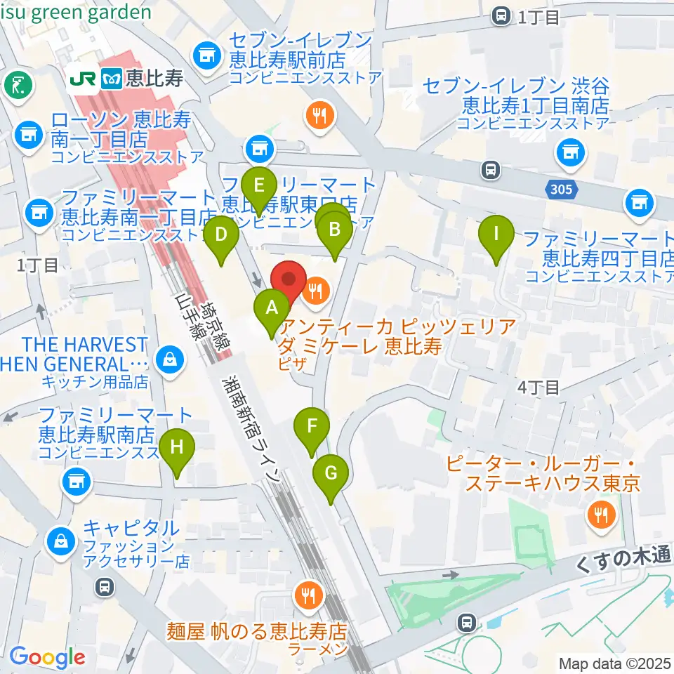 サウンドスタジオノア恵比寿周辺の駐車場・コインパーキング一覧地図