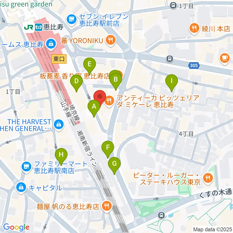サウンドスタジオノア恵比寿周辺の駐車場・コインパーキング一覧地図