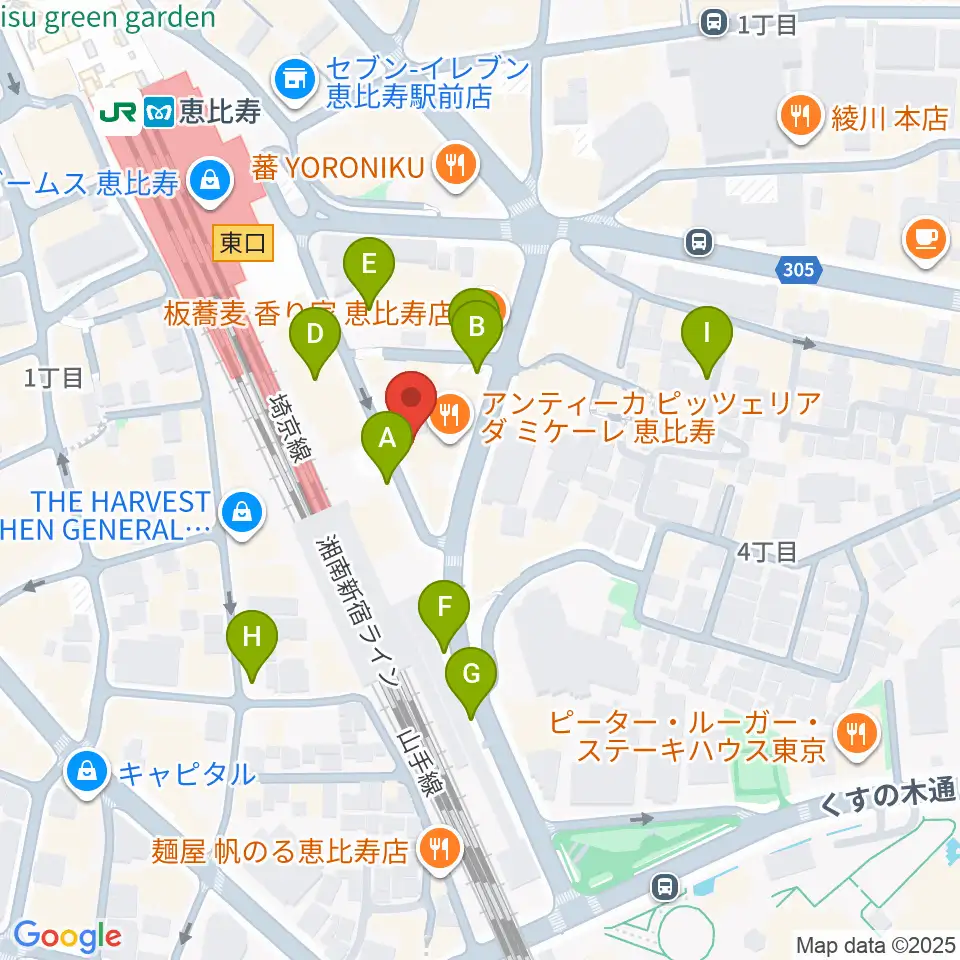 サウンドスタジオノア恵比寿周辺の駐車場・コインパーキング一覧地図