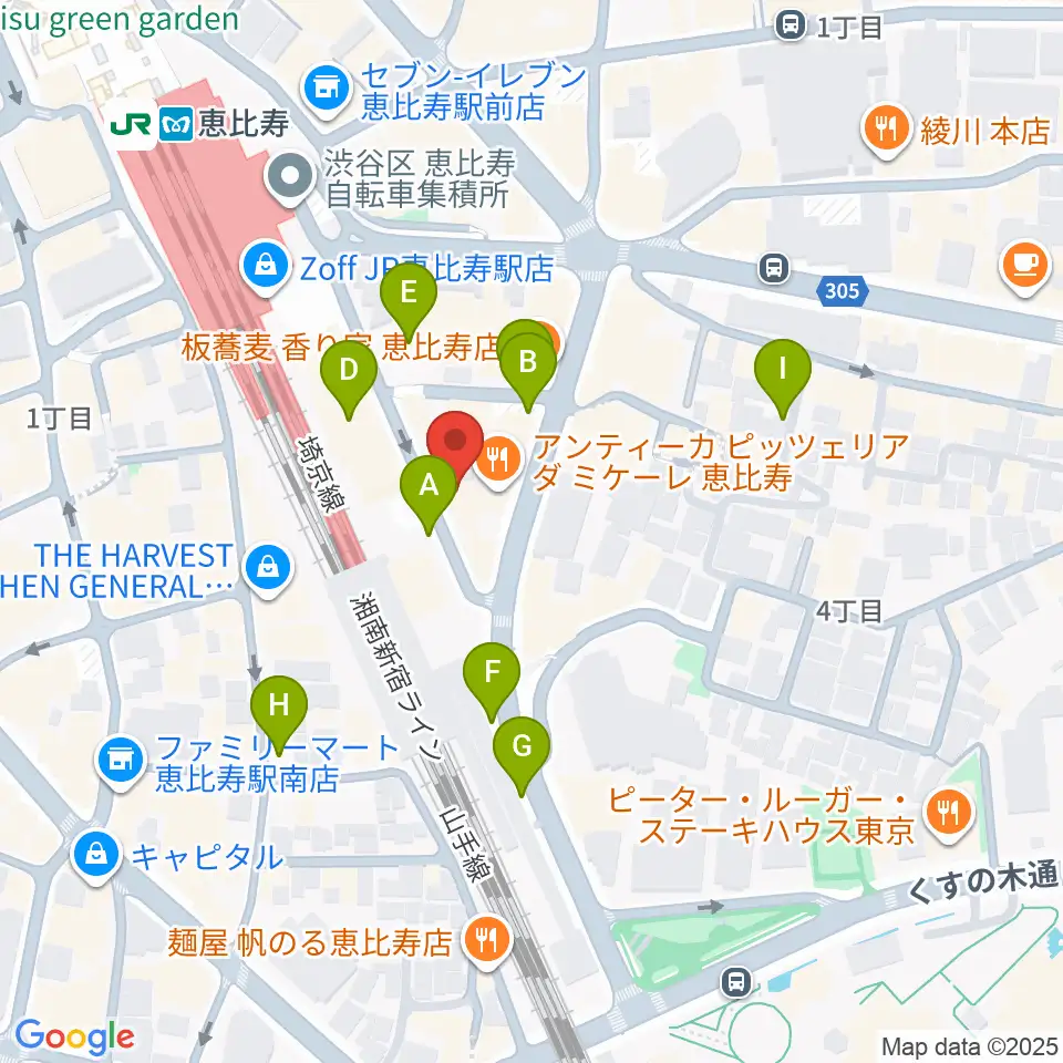 サウンドスタジオノア恵比寿周辺の駐車場・コインパーキング一覧地図