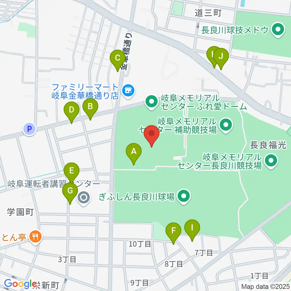 岐阜メモリアルセンターで愛ドーム周辺の駐車場・コインパーキング一覧地図