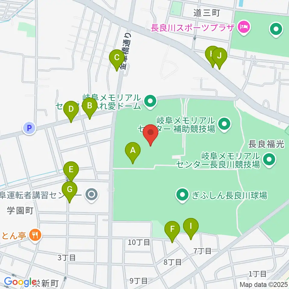 岐阜メモリアルセンターで愛ドーム周辺の駐車場・コインパーキング一覧地図