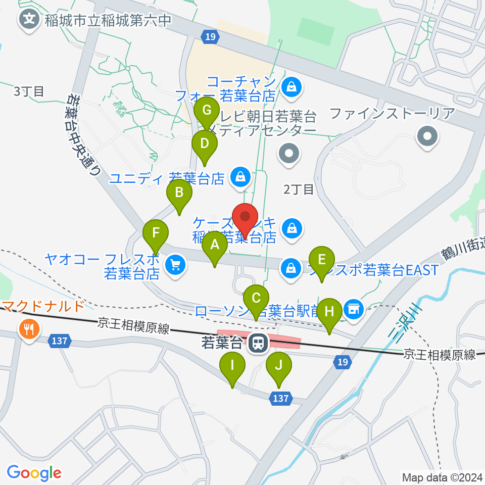 稲城市立iプラザ周辺の駐車場・コインパーキング一覧地図