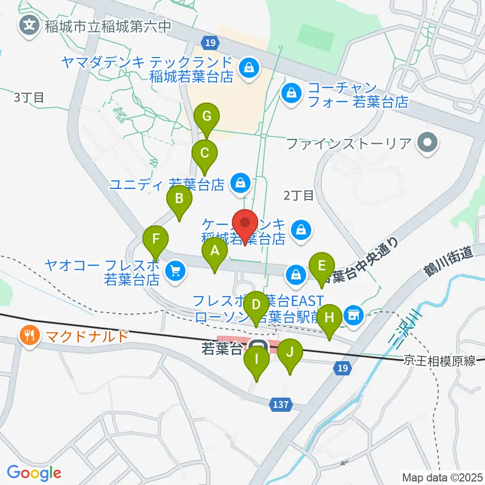 稲城市立iプラザ周辺の駐車場・コインパーキング一覧地図