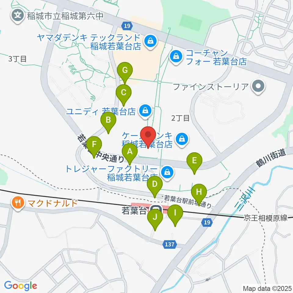 稲城市立iプラザ周辺の駐車場・コインパーキング一覧地図