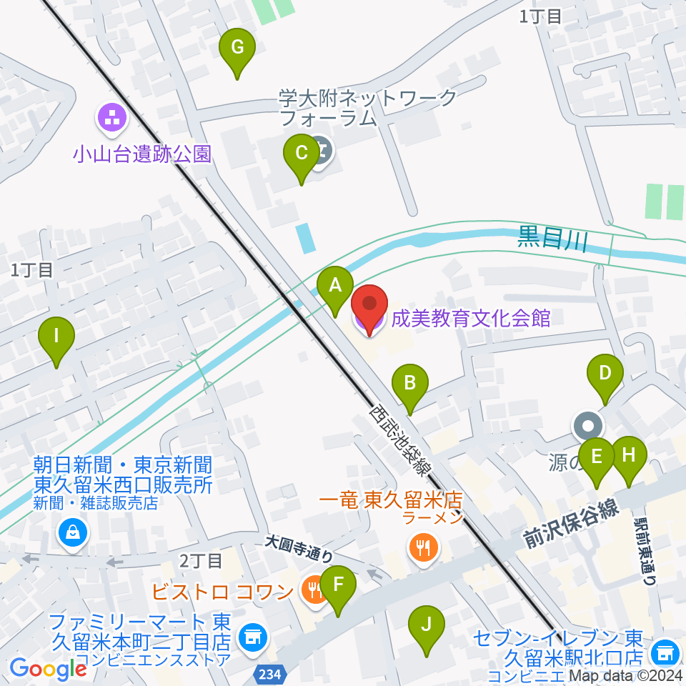 成美教育文化会館周辺の駐車場・コインパーキング一覧地図