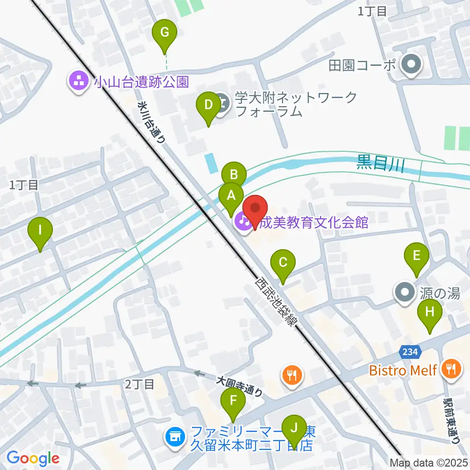 成美教育文化会館周辺の駐車場・コインパーキング一覧地図