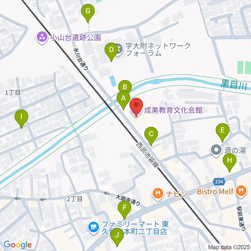 成美教育文化会館周辺の駐車場・コインパーキング一覧地図
