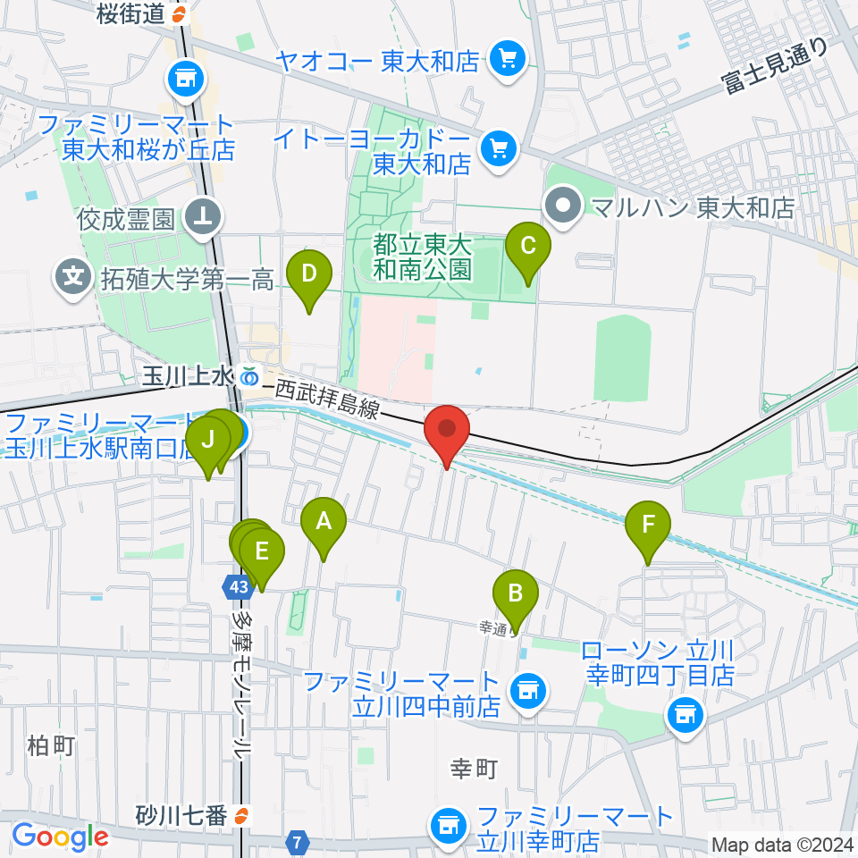 ロバハウス周辺の駐車場・コインパーキング一覧地図