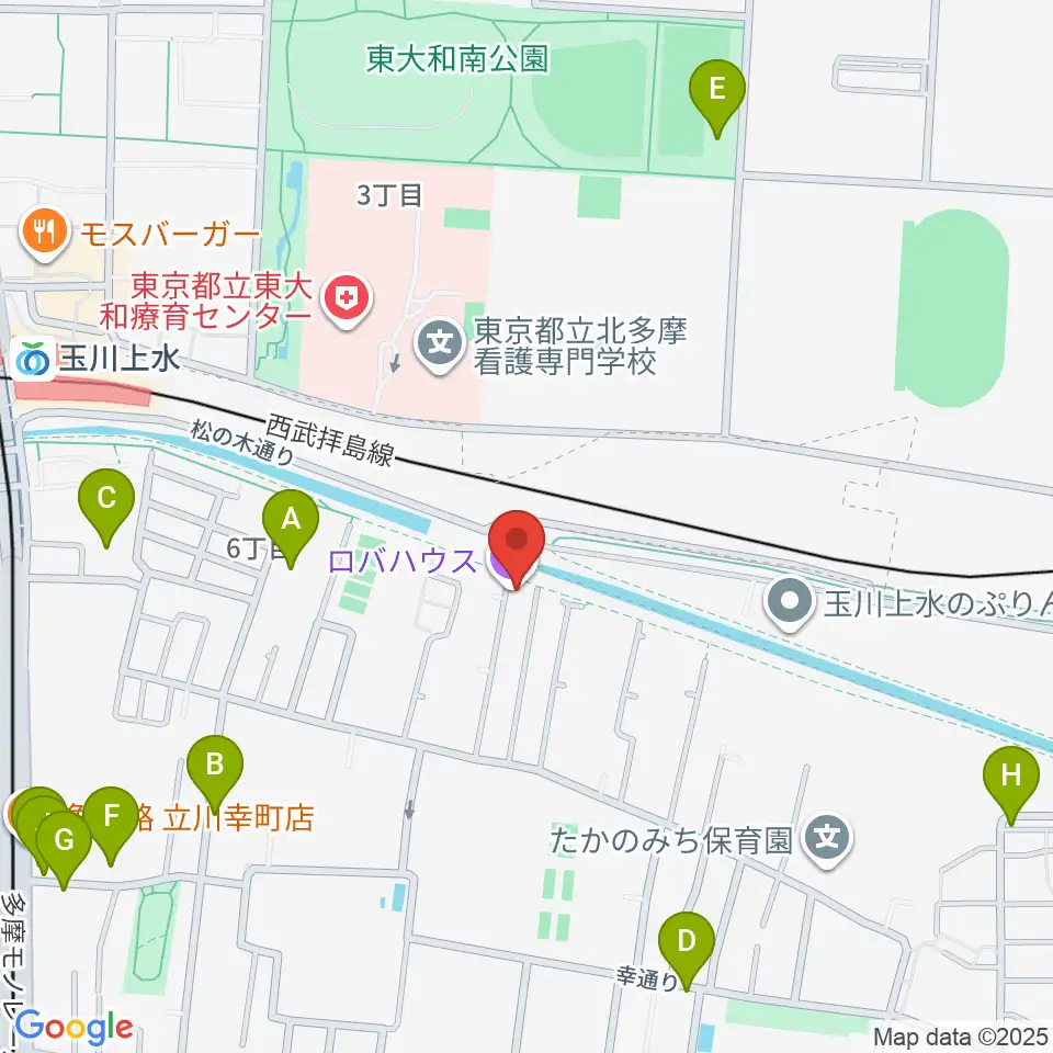 ロバハウス周辺の駐車場・コインパーキング一覧地図