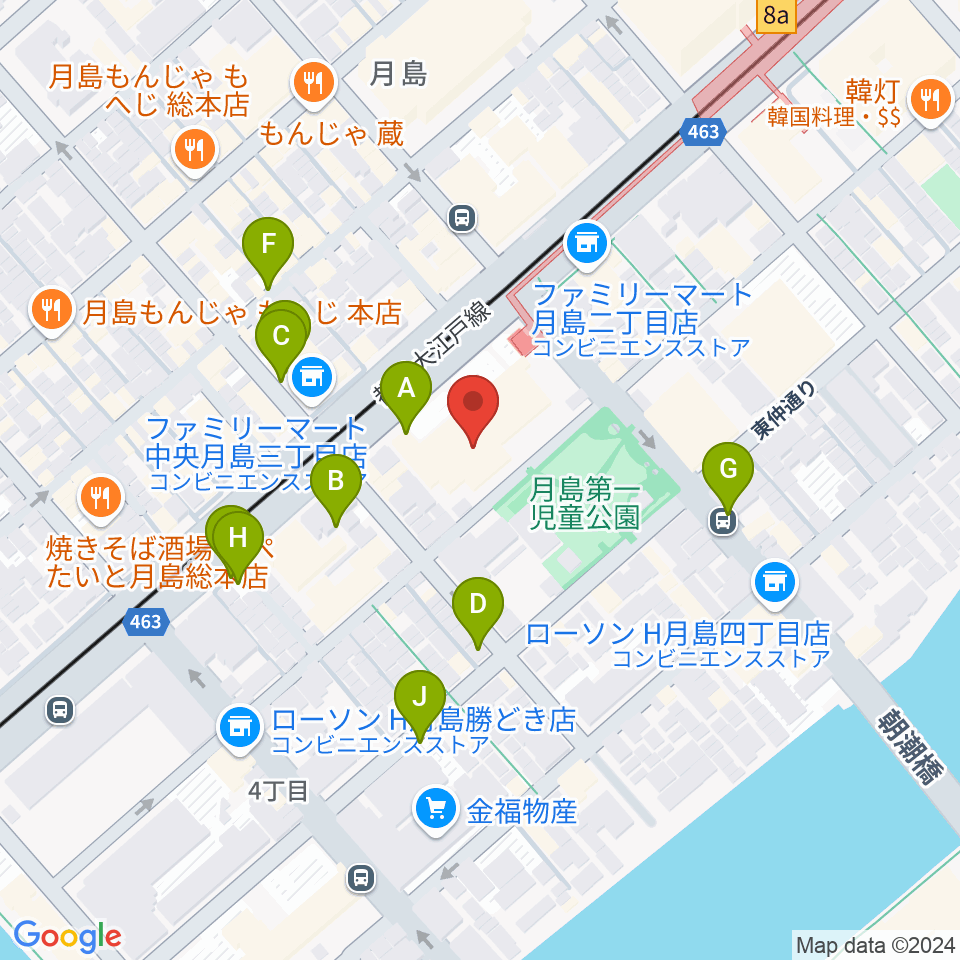 月島社会教育会館周辺の駐車場・コインパーキング一覧地図