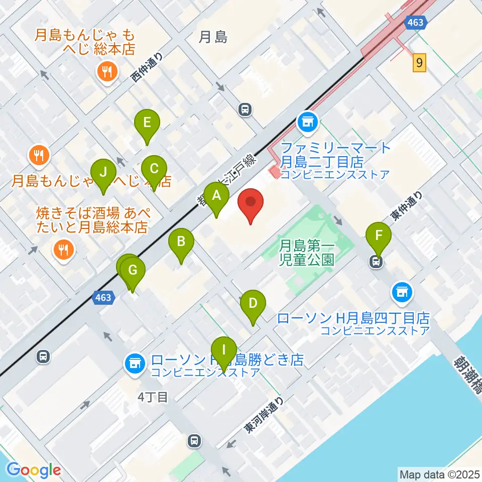 月島社会教育会館周辺の駐車場・コインパーキング一覧地図