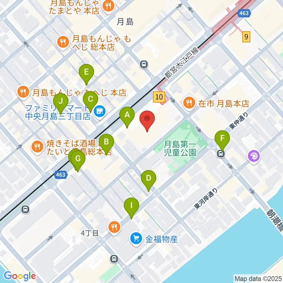 月島社会教育会館周辺の駐車場・コインパーキング一覧地図