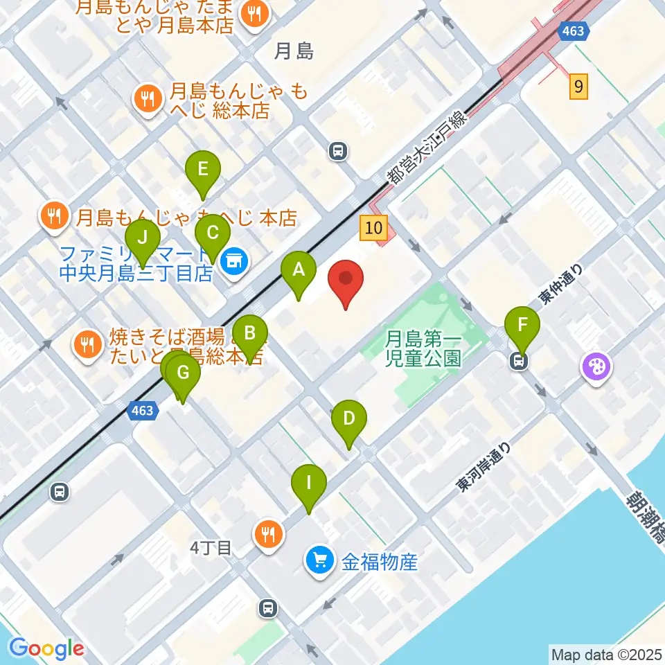 月島社会教育会館周辺の駐車場・コインパーキング一覧地図