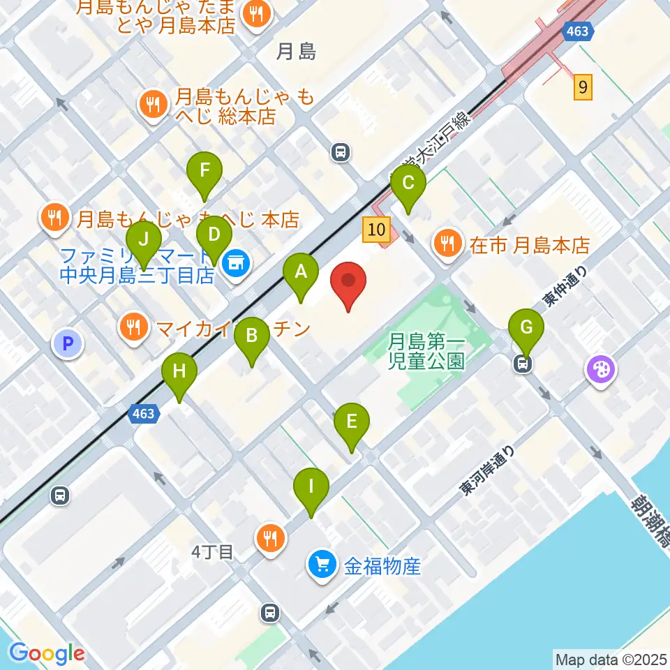 月島社会教育会館周辺の駐車場・コインパーキング一覧地図