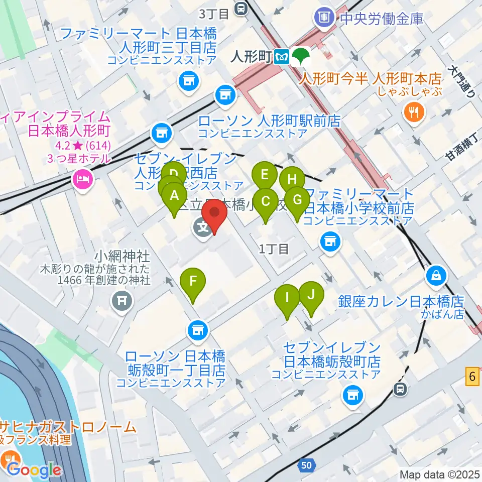 日本橋社会教育会館周辺の駐車場・コインパーキング一覧地図