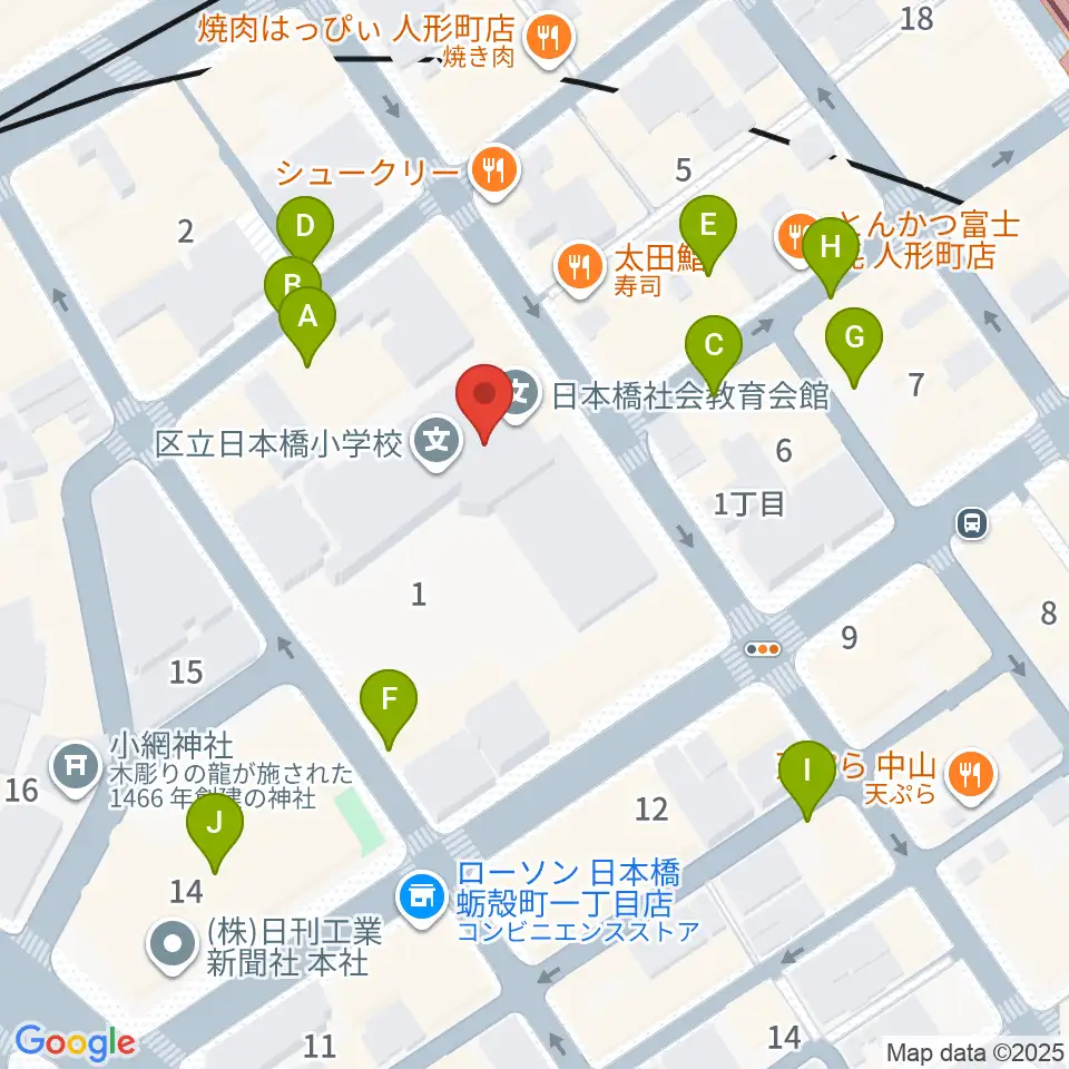 日本橋社会教育会館周辺の駐車場・コインパーキング一覧地図