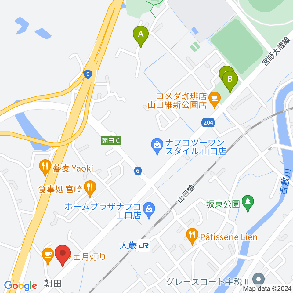 下関十字堂楽器店 ウインドぷらす周辺の駐車場・コインパーキング一覧地図