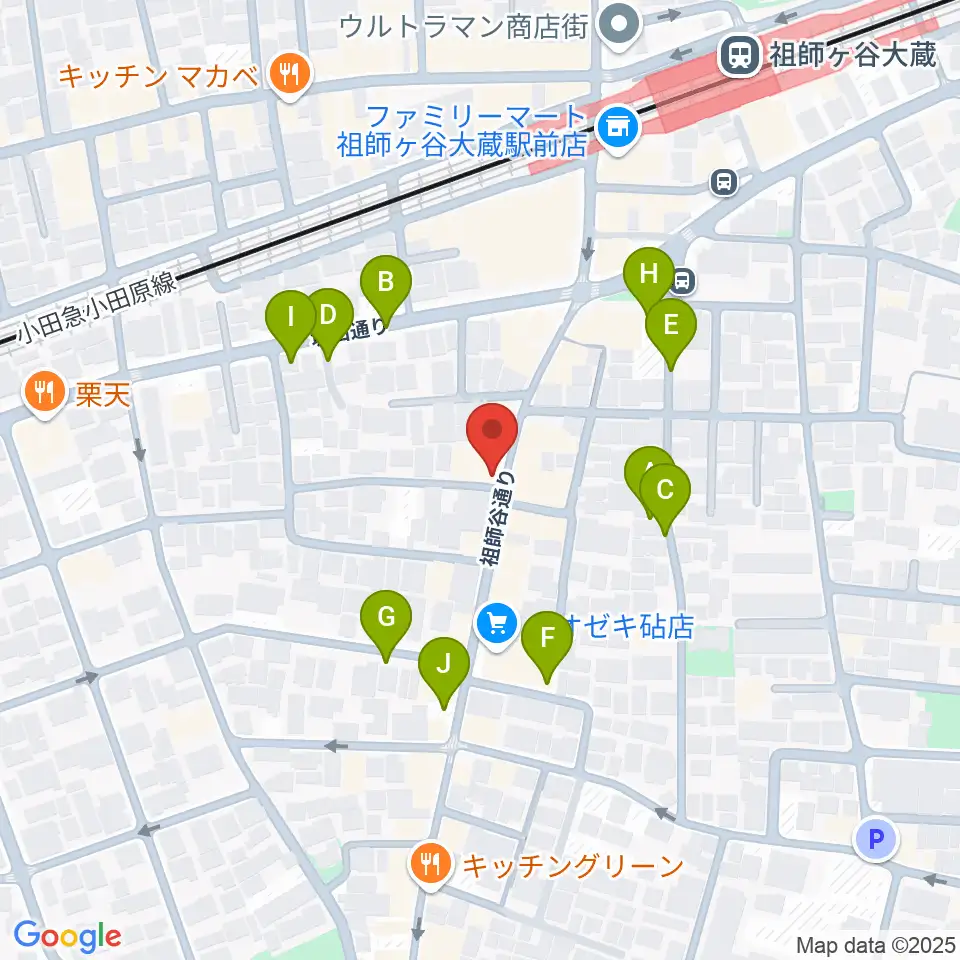 祖師谷大蔵エクレルシ周辺の駐車場・コインパーキング一覧地図