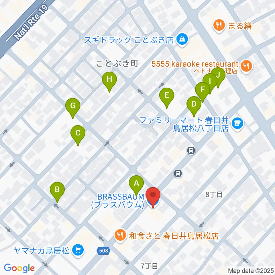 いわま楽器周辺の駐車場・コインパーキング一覧地図