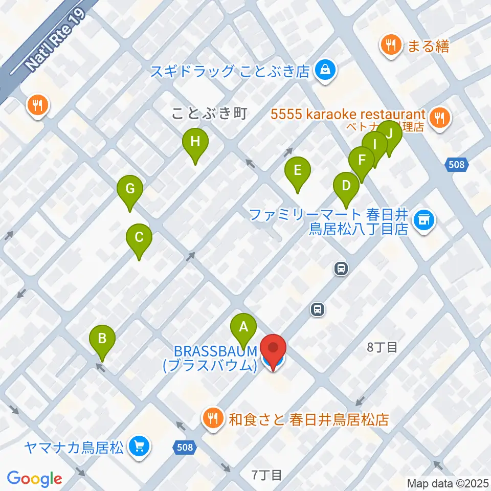 いわま楽器周辺の駐車場・コインパーキング一覧地図
