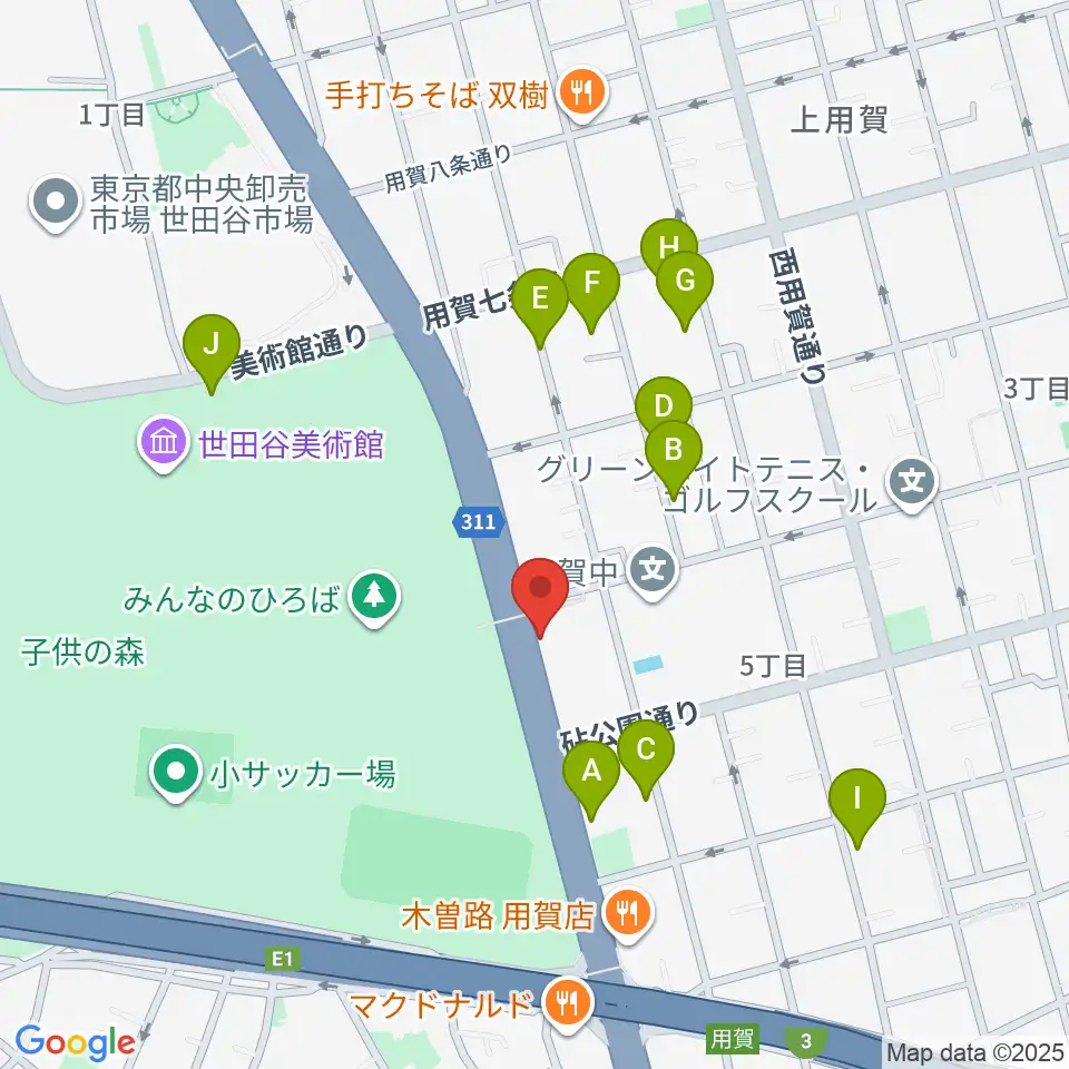 上用賀アートホール周辺の駐車場・コインパーキング一覧地図