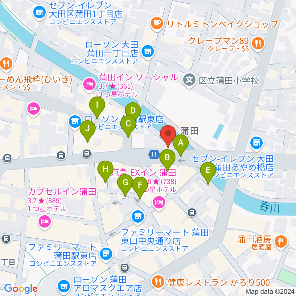 蒲田スタジオ・オッタンタ周辺の駐車場・コインパーキング一覧地図