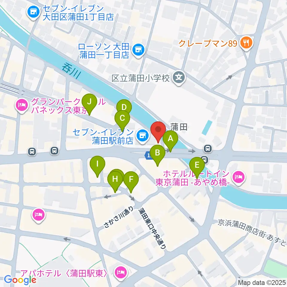蒲田スタジオ・オッタンタ周辺の駐車場・コインパーキング一覧地図