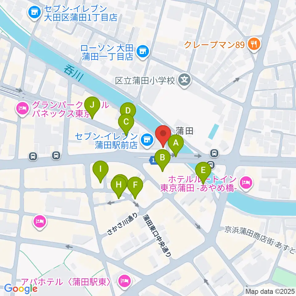 蒲田スタジオ・オッタンタ周辺の駐車場・コインパーキング一覧地図