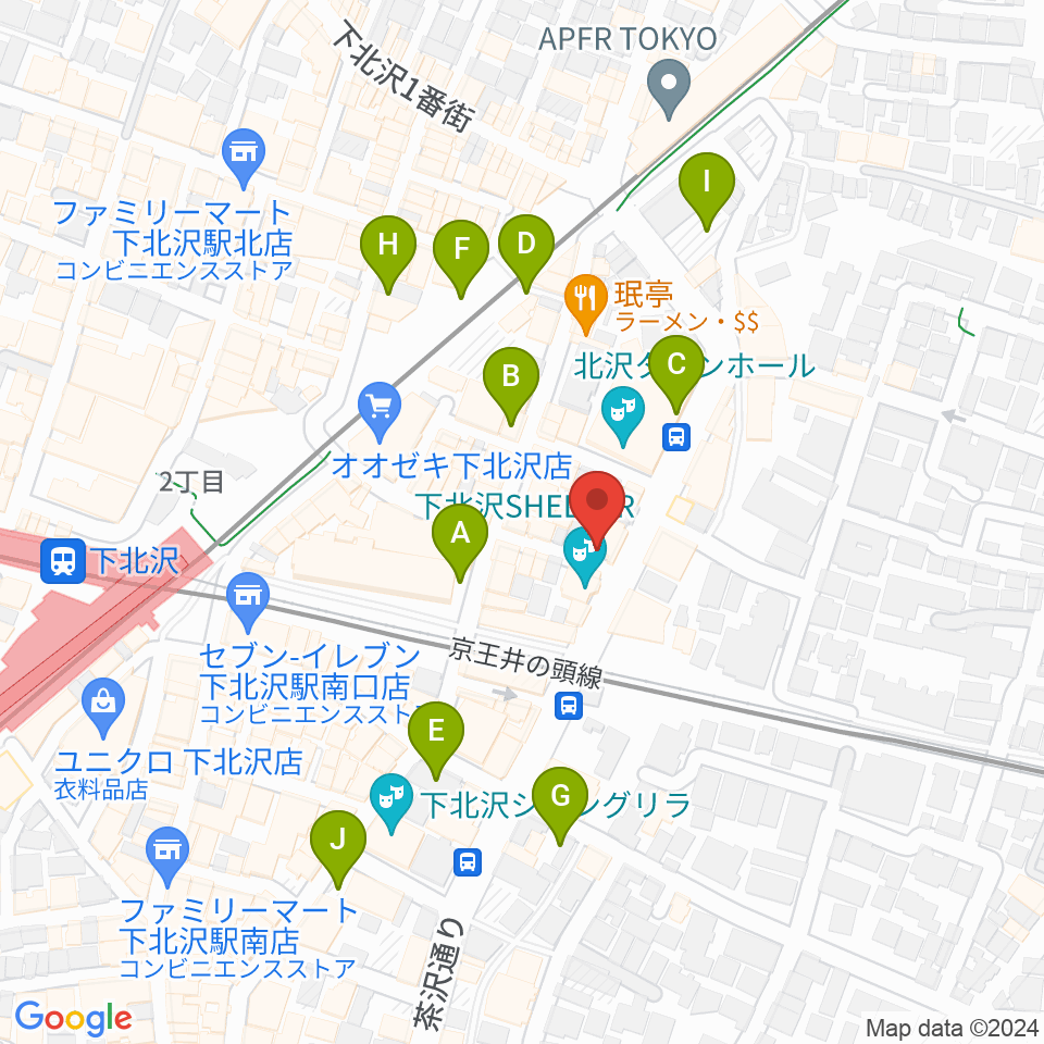 下北沢シアターミネルヴァ周辺の駐車場・コインパーキング一覧地図