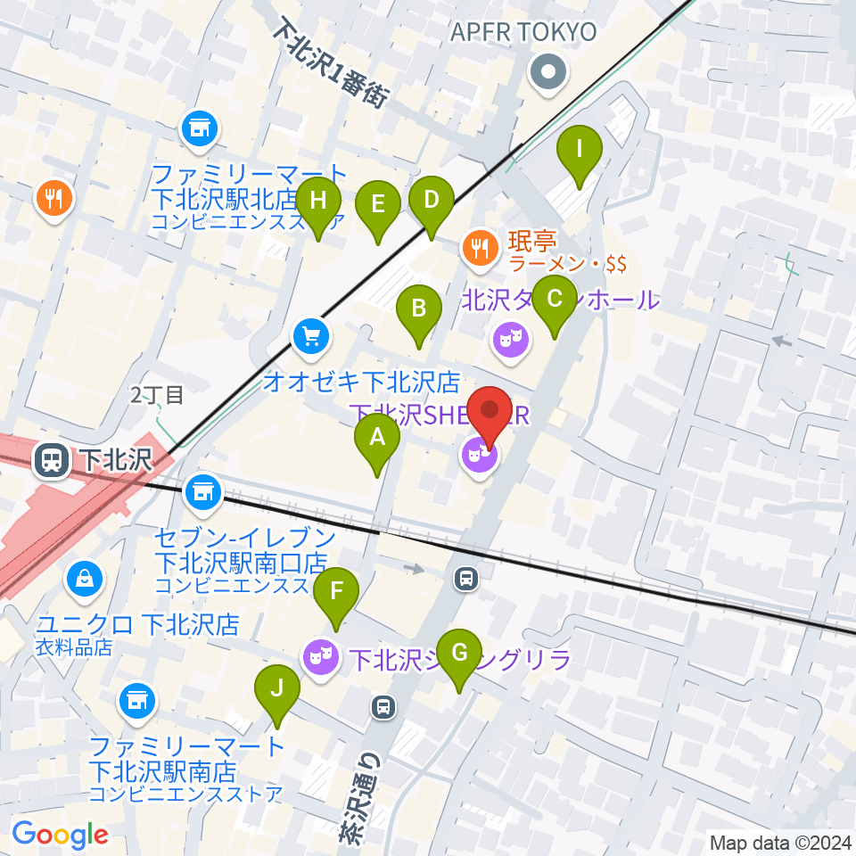 下北沢シアターミネルヴァ周辺の駐車場・コインパーキング一覧地図