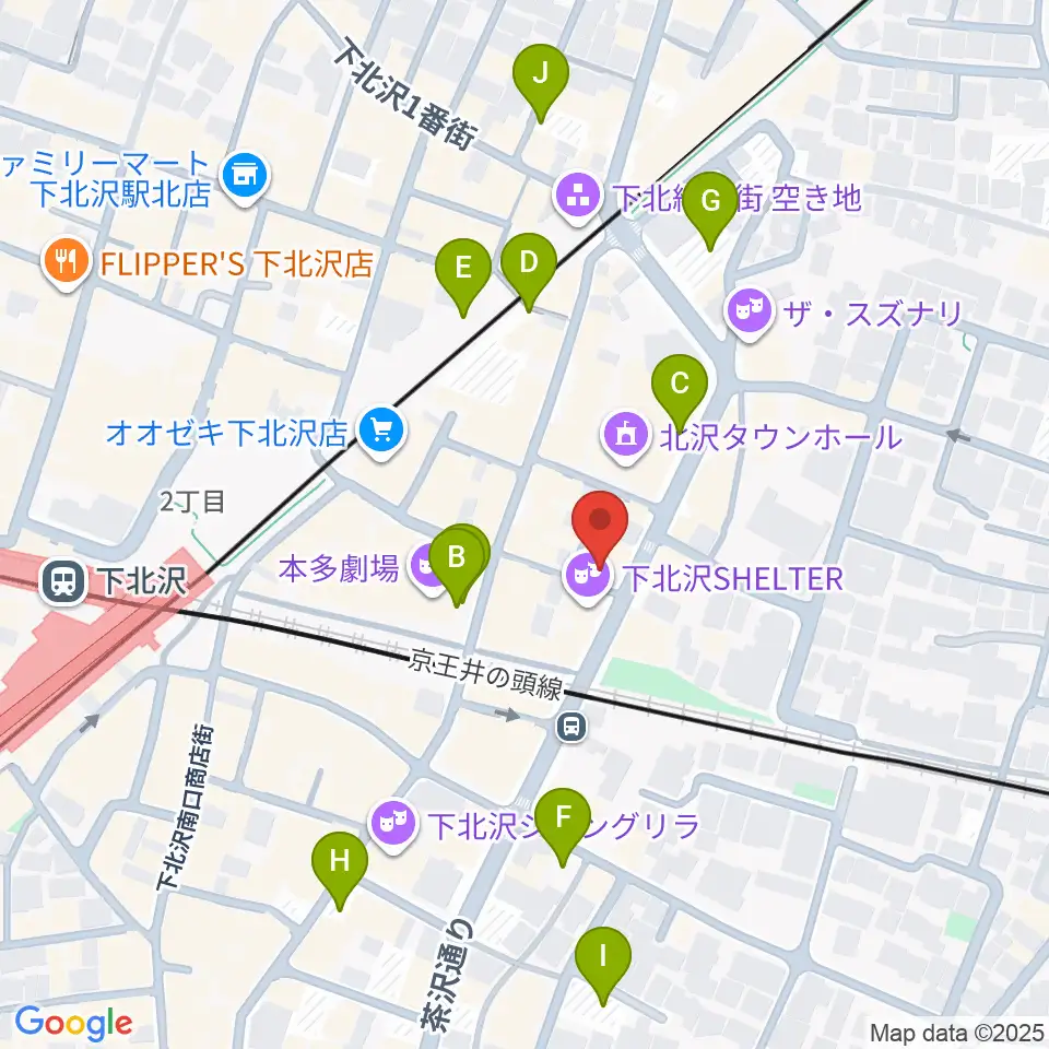 下北沢シアターミネルヴァ周辺の駐車場・コインパーキング一覧地図