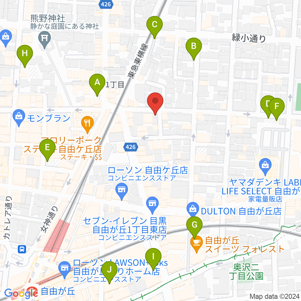 自由が丘オペラ座周辺の駐車場・コインパーキング一覧地図