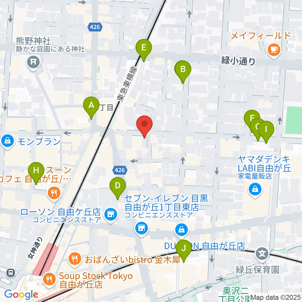 自由が丘オペラ座周辺の駐車場・コインパーキング一覧地図
