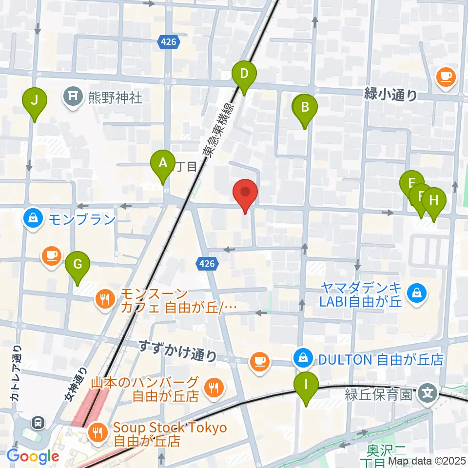 自由が丘オペラ座周辺の駐車場・コインパーキング一覧地図