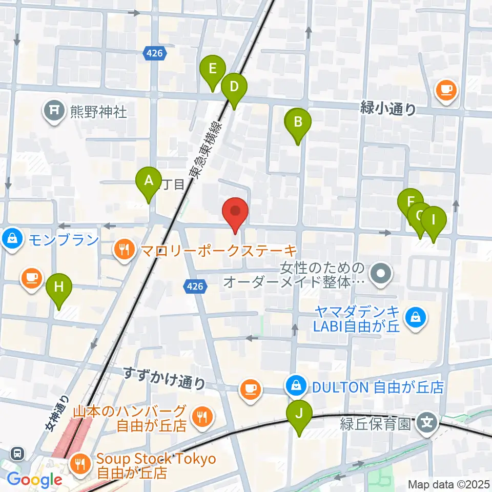 自由が丘オペラ座周辺の駐車場・コインパーキング一覧地図