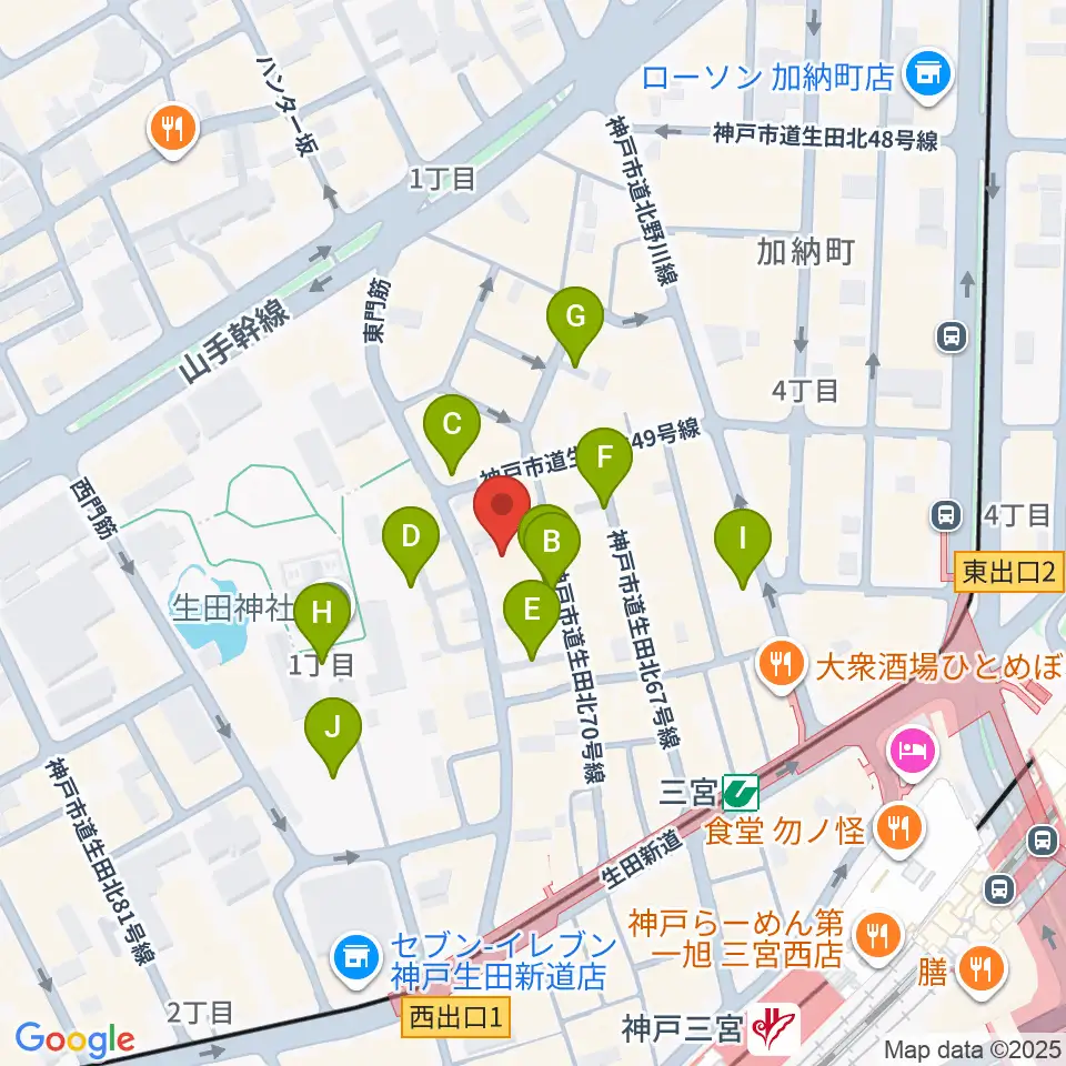 ケイヴ神戸周辺の駐車場・コインパーキング一覧地図