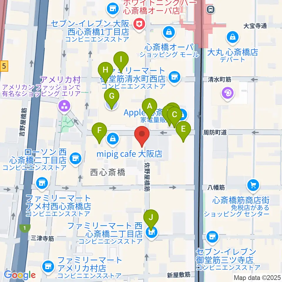 三木楽器アコースティックイン周辺の駐車場・コインパーキング一覧地図