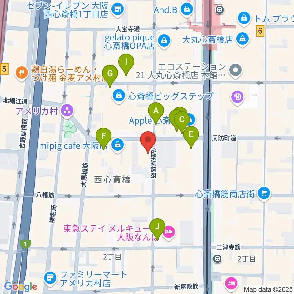 三木楽器アコースティックイン周辺の駐車場・コインパーキング一覧地図