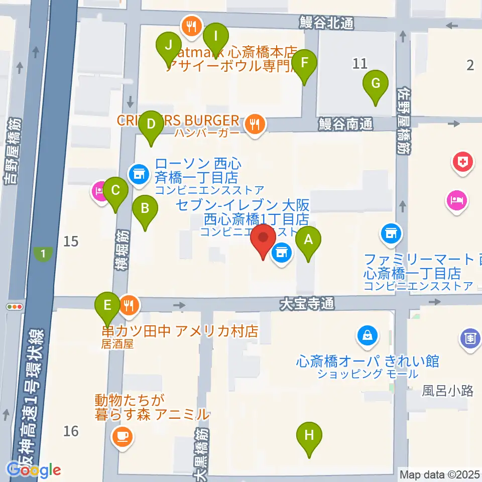 三木楽器BASS SIDE周辺の駐車場・コインパーキング一覧地図