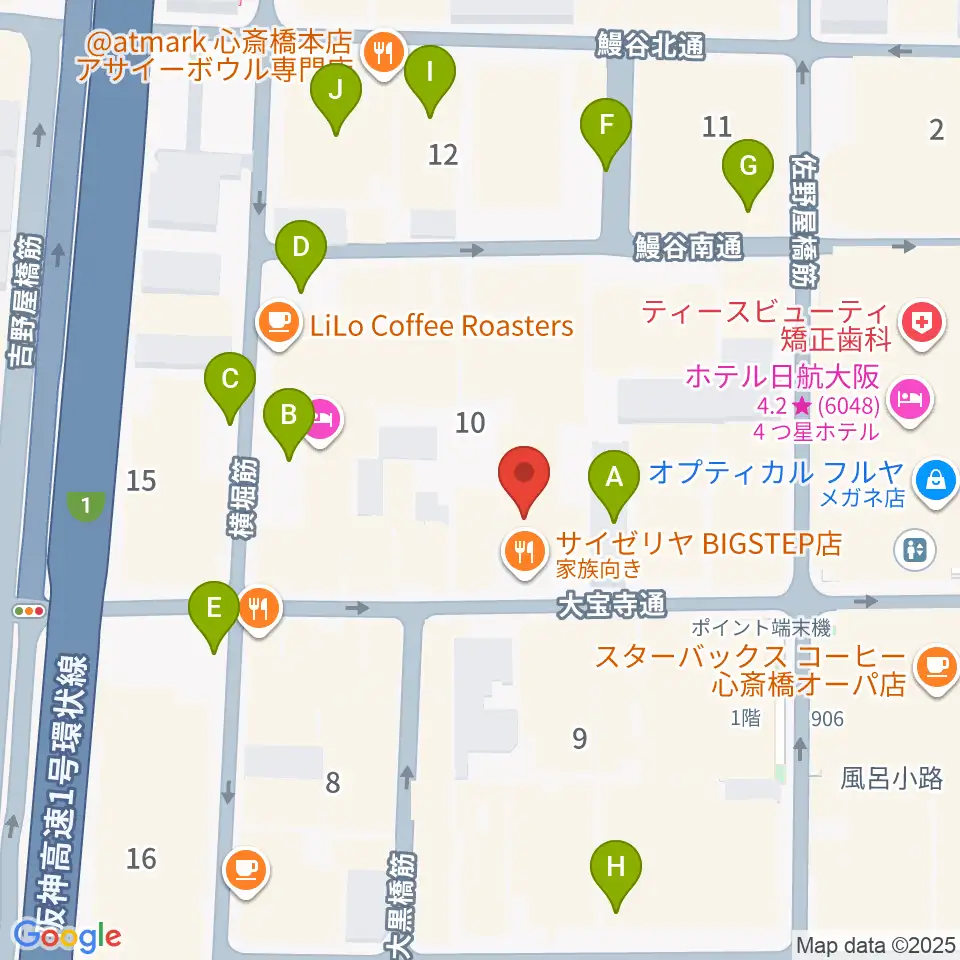 三木楽器BASS SIDE周辺の駐車場・コインパーキング一覧地図